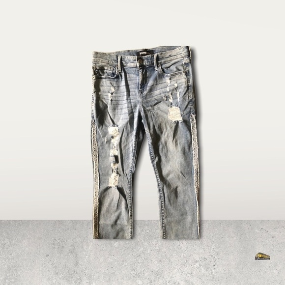 Women’s Express Light Wash Jeans Size 8 Cropped Skinny Performances - Picture 5 of 10